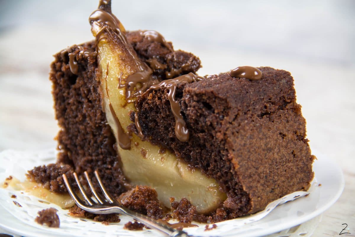 Versunkener Schoko-Birnen-Kuchen | Zimtblume.de Versunkener Schoko-Birnen-Kuchen | Zimtblume.de