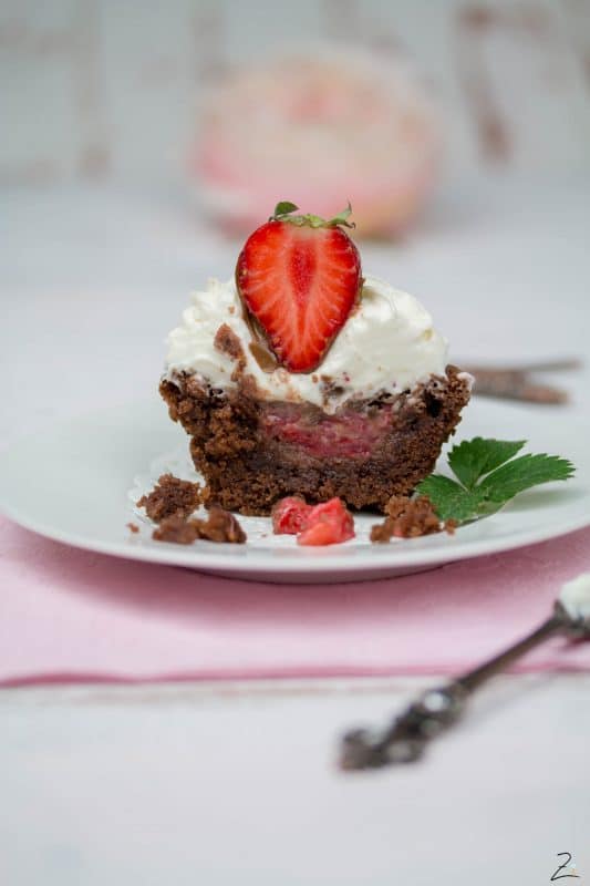 Rezept für Erdbeer Nugat Cupcakes