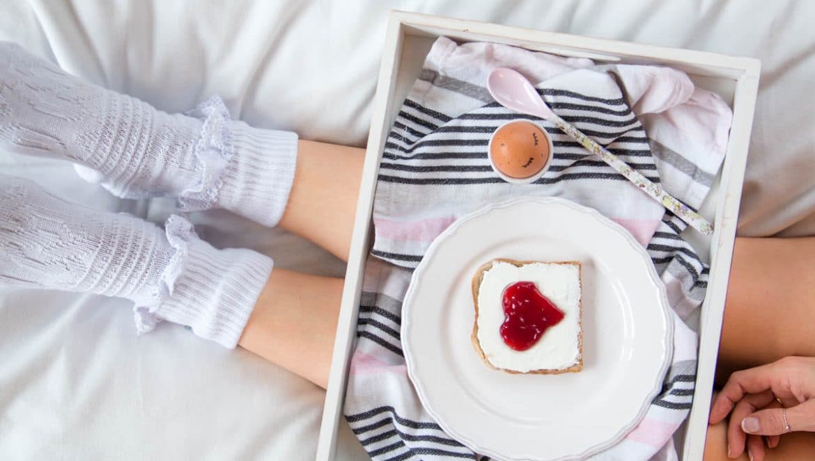 Toastbrot mit Marmeladen Herz