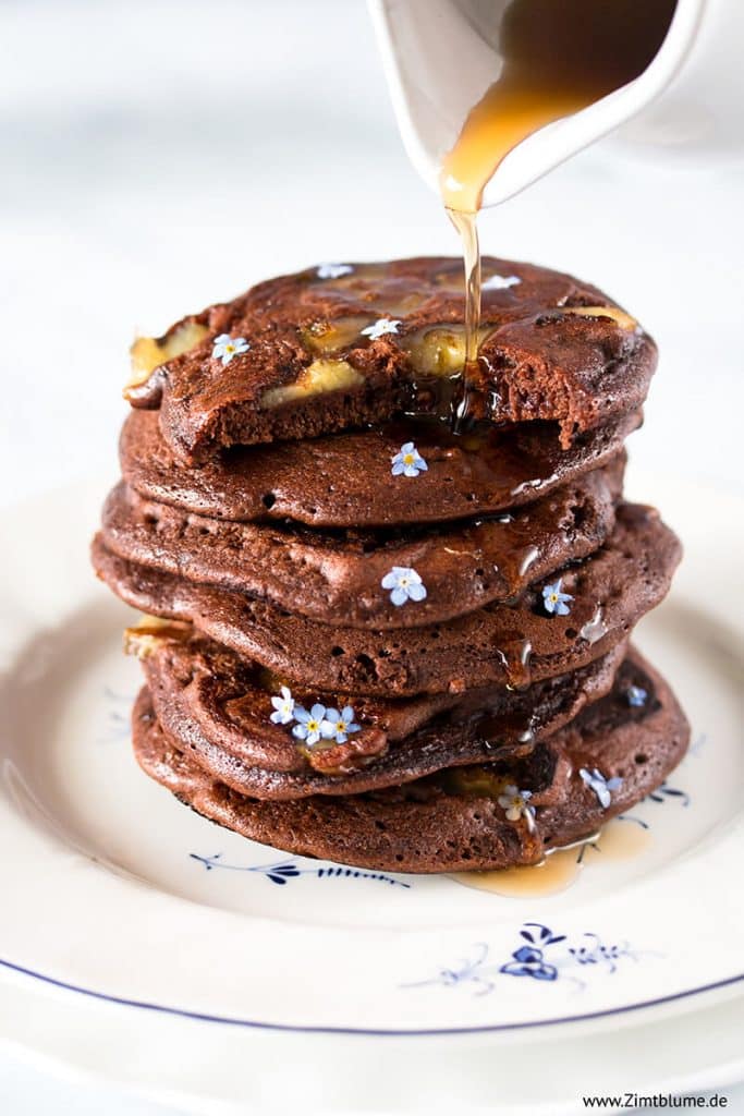 Rezept für Pancakes mit Schokolade und Banane