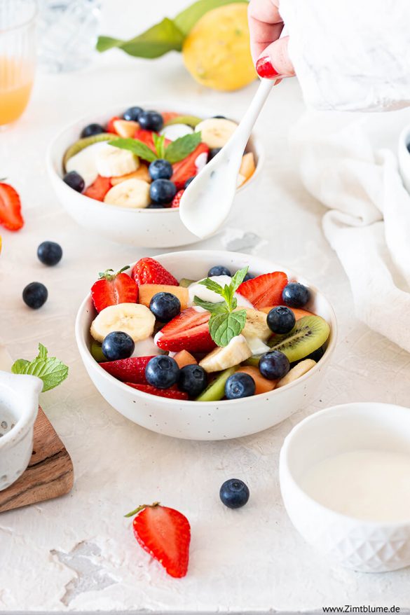 Obstsalat: Gesundes Rezept mit Joghurt | Zimtblume.de