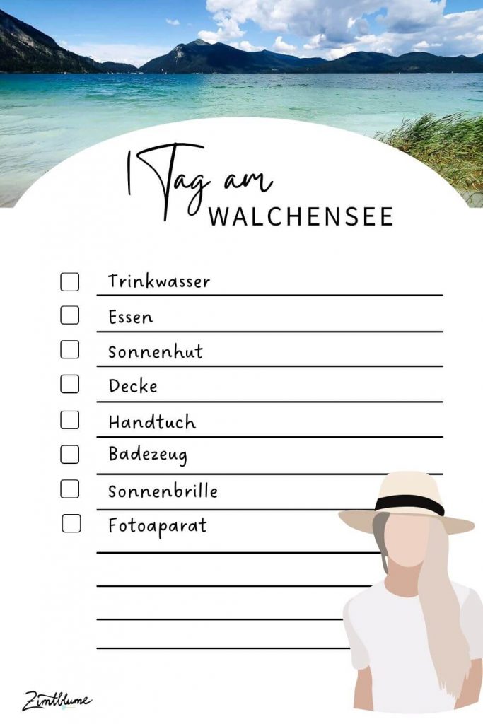 1 Tag am Walchensee, Checkliste