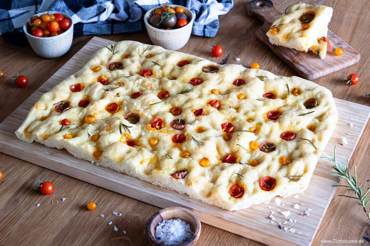 Focaccia mit Tomaten | Zimtblume.de