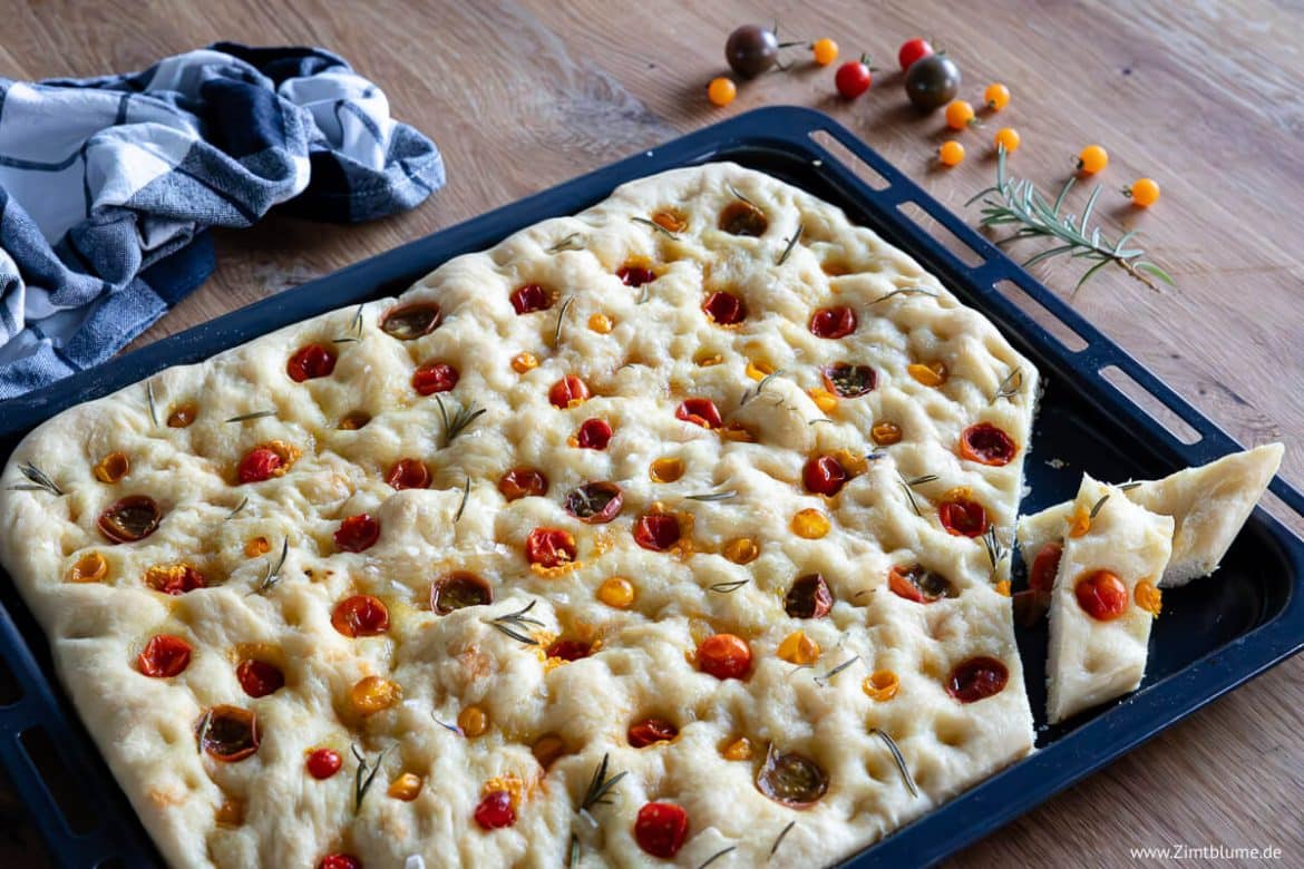 Focaccia mit Tomaten | Zimtblume.de