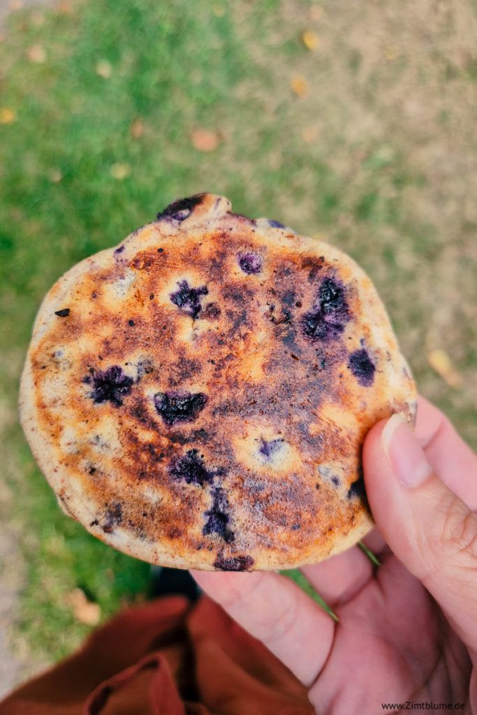 Fertig gebackener Blaubeer Pancake in Charlevoix
